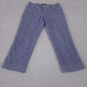 Banana Republic Pants Women 6 Petite Avery Straight Linen Chambray Ankle Pleated
